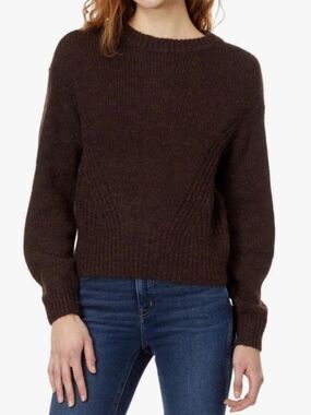 Madewell directional-knit wedge sweater in a dark brown size medium